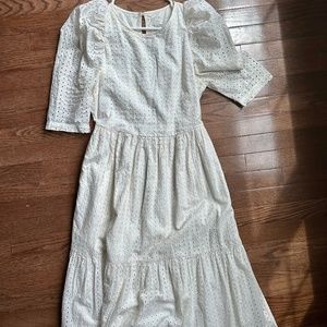 A New Day Target White Eyelet Puff Sleeve Dress